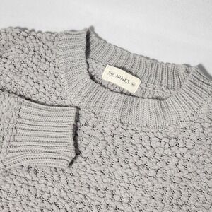 The Nines Grey Popcorn Knit Crewneck Sweater TW-1911 Womens Medium
